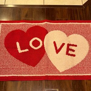 Juicy Couture Red and Cream Love Heart Door Mat